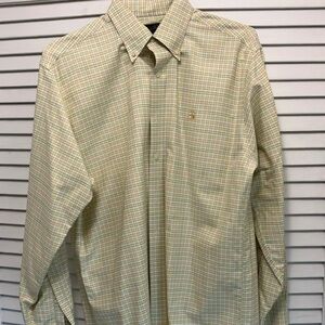 Brooks Brothers Men's Plaid Shirt - Yellow